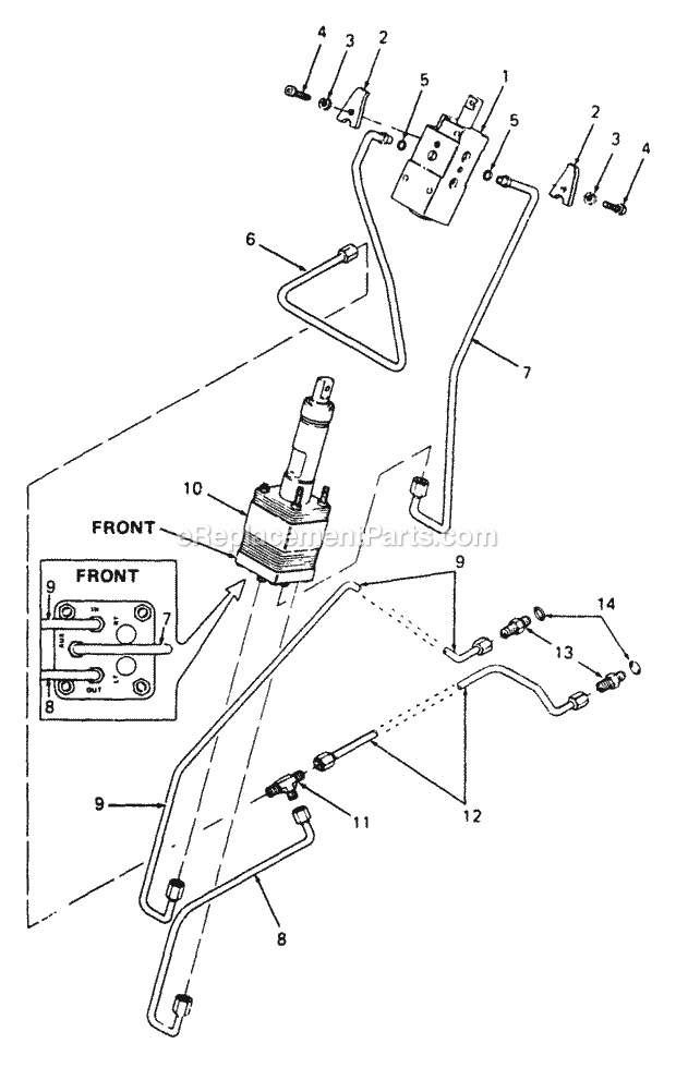 Power Steering Hydraulics Diagram and Parts List for 2086 880001-899000, 14A-735-100, 146-735-100 Cub Cadet Lawn Tractor